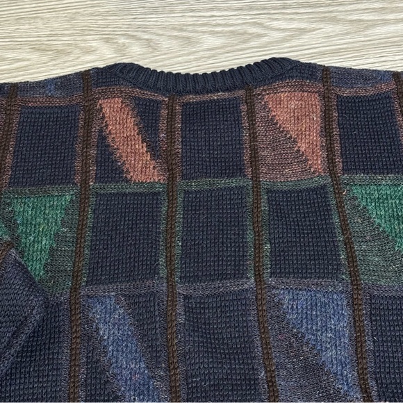Vintage 90s Gant Rugger Sweater Mens Sz Large Heavy Knit Abstract - Picture 10 of 10